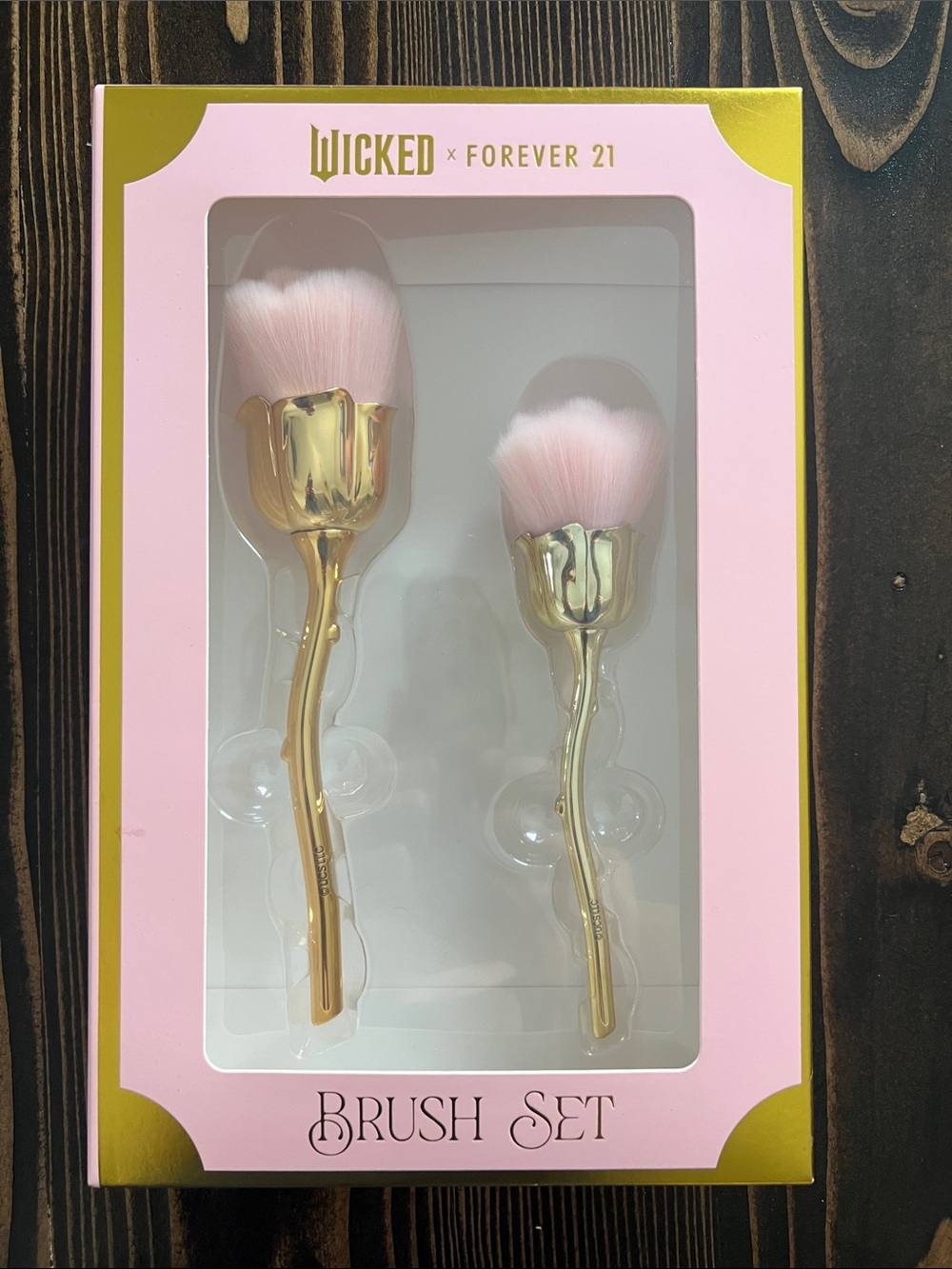 Wicked x Forever 21 Pink & Gold Floral Makeup Brush Set